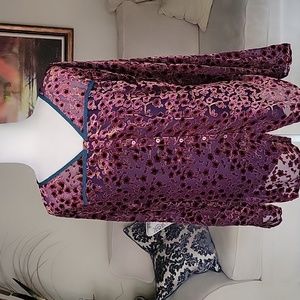 Sundance Sacura Blouse Long Sleeves Cherry Blossom Velvet